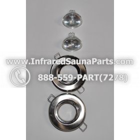 COMPLETE LIGHT ASSEMBLY 110V / 120V - COMPLETE LIGHT ASSEMBLY 2 HOUSING IN SILVER FINISH WITH 2 BULBS 110V / 120V 1