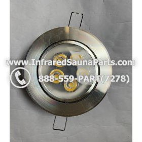 COMPLETE LIGHT ASSEMBLY 12V - COMPLETE LIGHT ASSEMBLY IN SILVER FINISH WITH LED BULB 2 PIN FEMALE 12V 4 x 4 INCHES 1