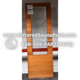 WOOD SAUNA WALLS - HEMLOCK WOOD SAUNA PANEL WITH GLASS ( 73" x 34.7" ) L 2