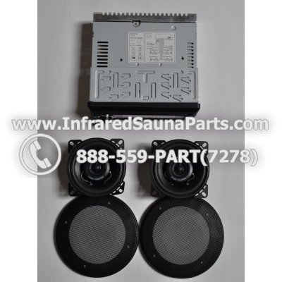 COMPLETE STEREO + SPEAKERS + COVERS - COMPLETE STEREO SYSTEM PC-3681 GREEN WITH 2 SPEAKERS 1